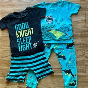 Kids Pajamas Set - Black and Teal